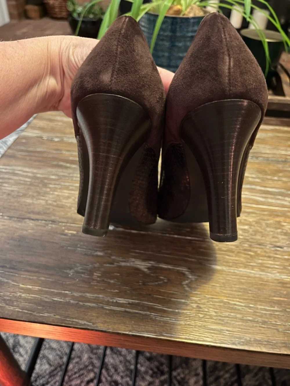 Coach Dark Brown Bow-Accent Heels - Picture 2 of 8